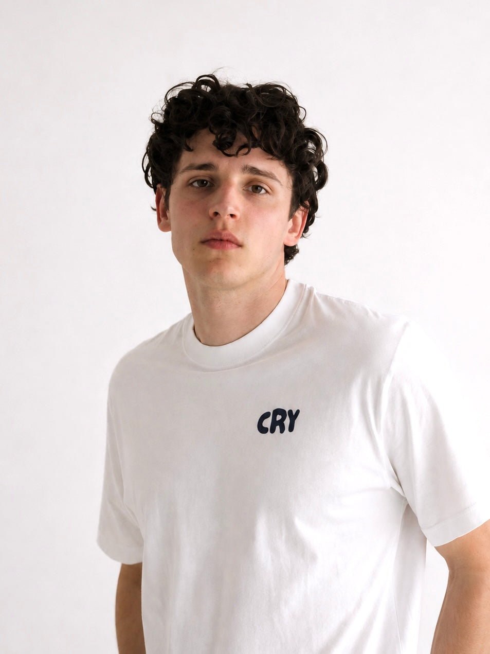 Salty Tears Club Cropped Tee White