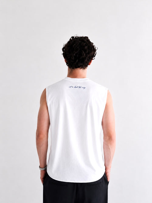 CRY Cropped Tank White